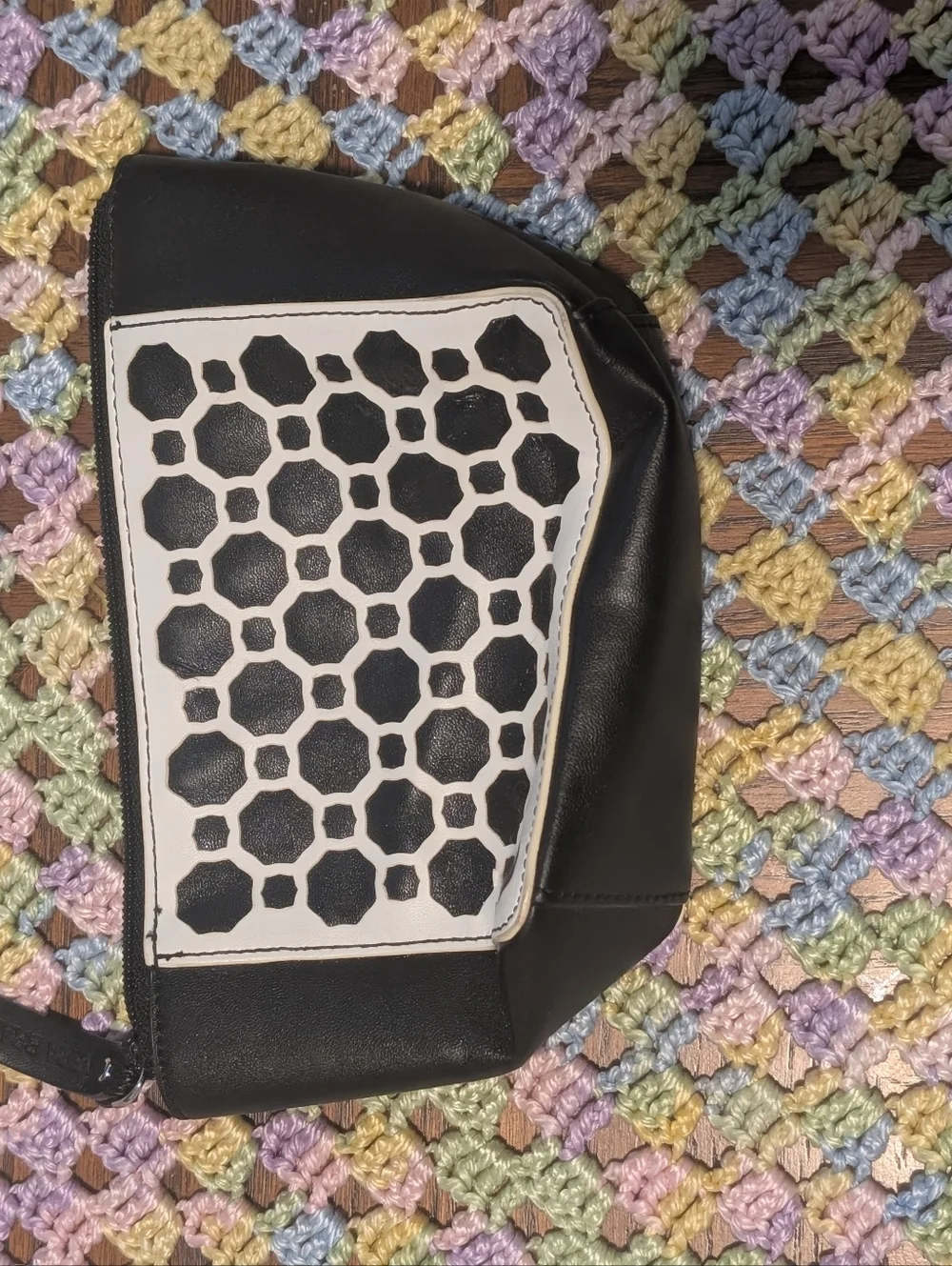 Vera Bradley Black and White Geometric Cosmetic Pouch‎